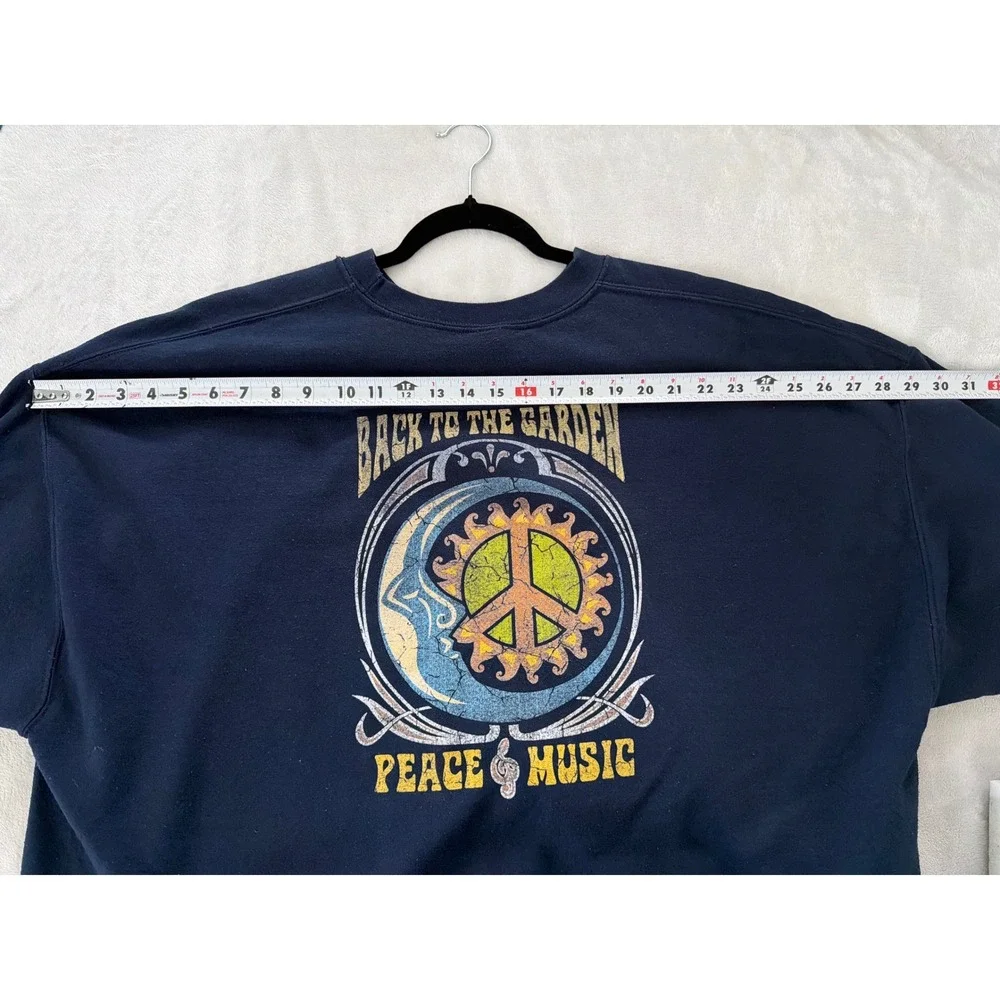 Woodstock 3 Days of Harmony Music Peace Navy Blue Graphic Sweatshirt 3XL